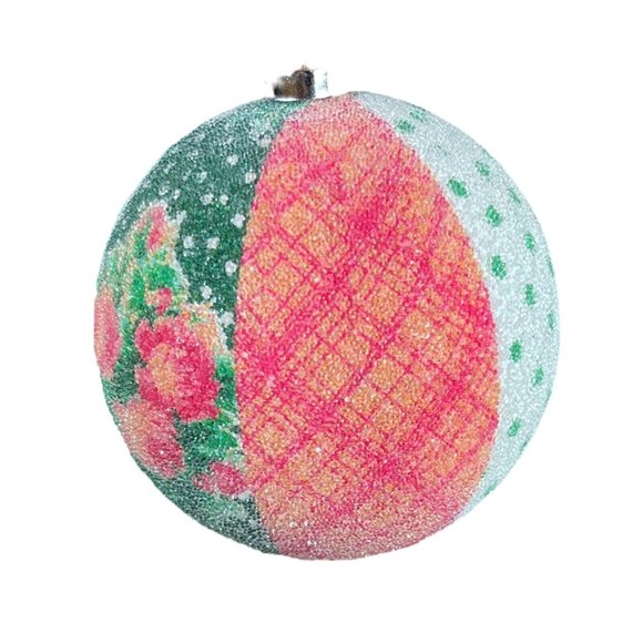 2 Country Living Homespun Holiday Christmas Ornaments Patchwork Style 2.8D - Picture 4 of 12